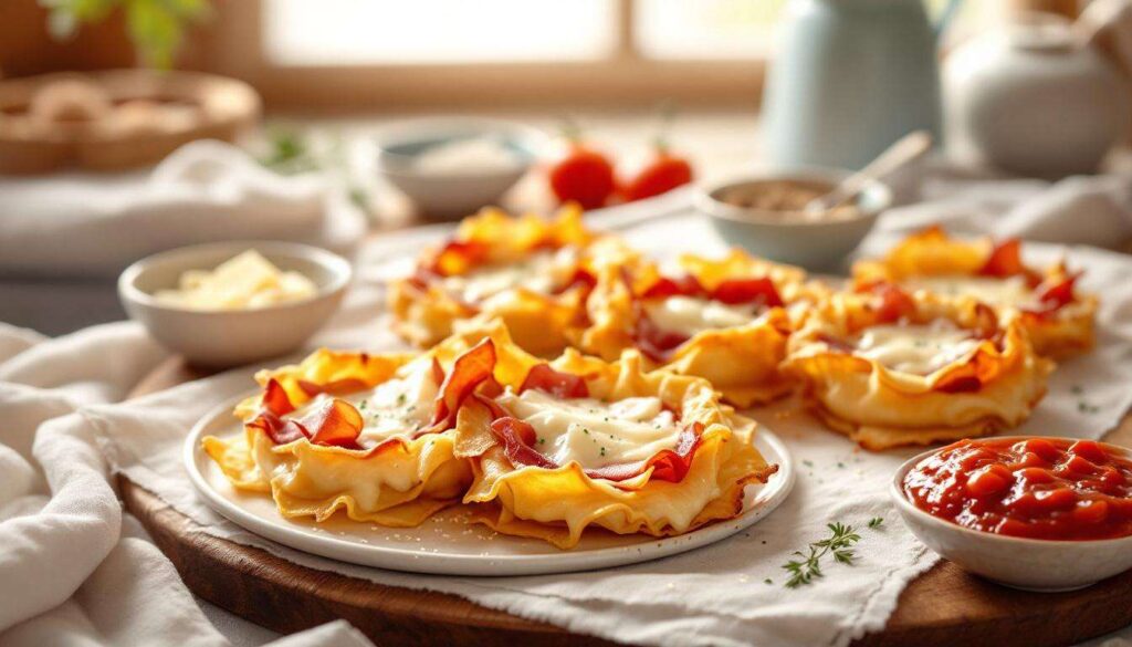 Nidi di crespelle prosciutto e formaggio: gratinati al forno con salsa rosé